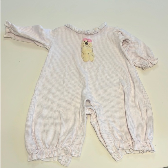 Adorable Pink Baby Romper with Dog Design - Picture 1 of 1